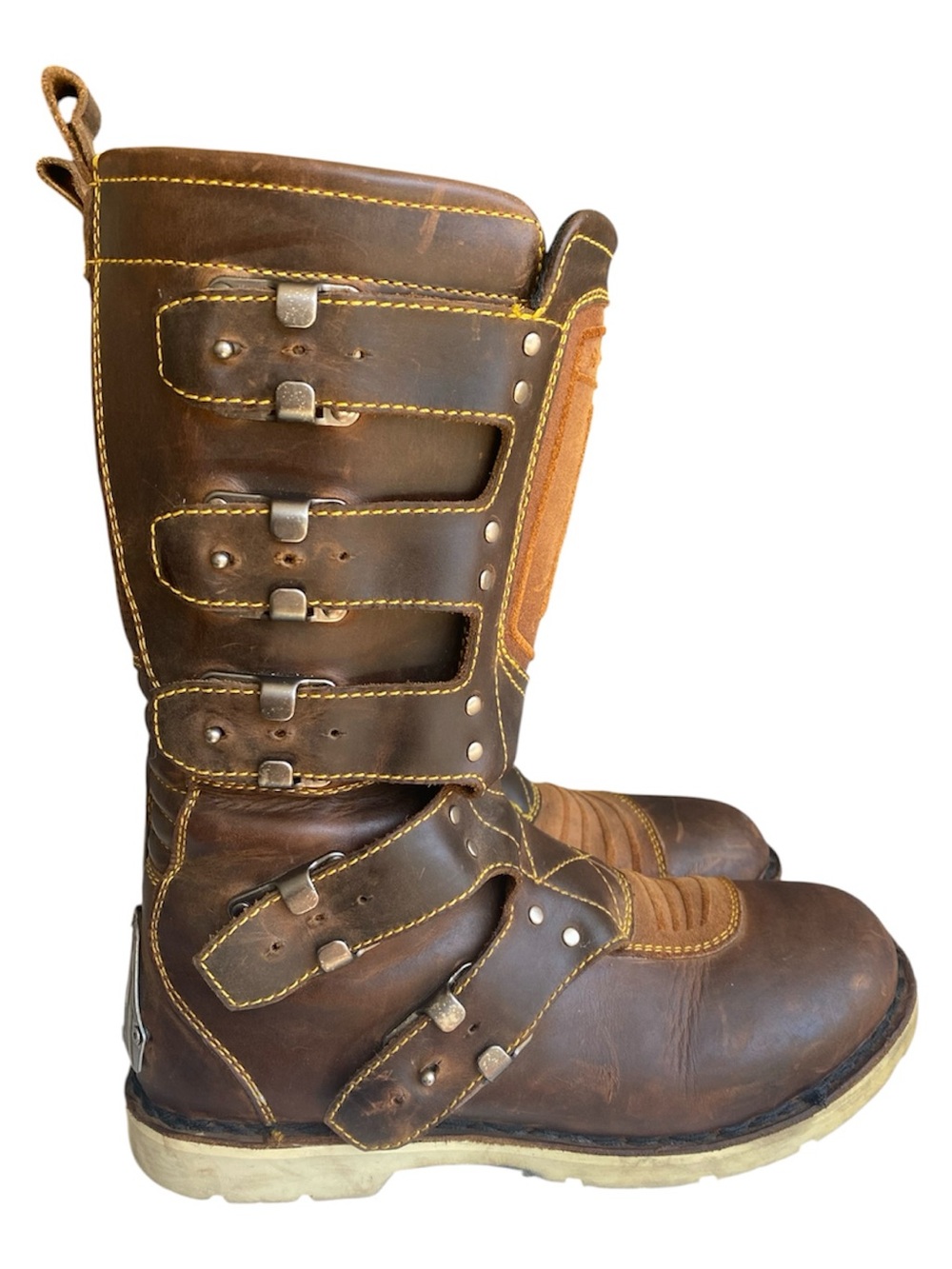Icon 1000 Elsinore Oiled 
Brown Leather Motorcycle Boots
Buckle Rugged Biker 8.5 - Picture 3 of 17
